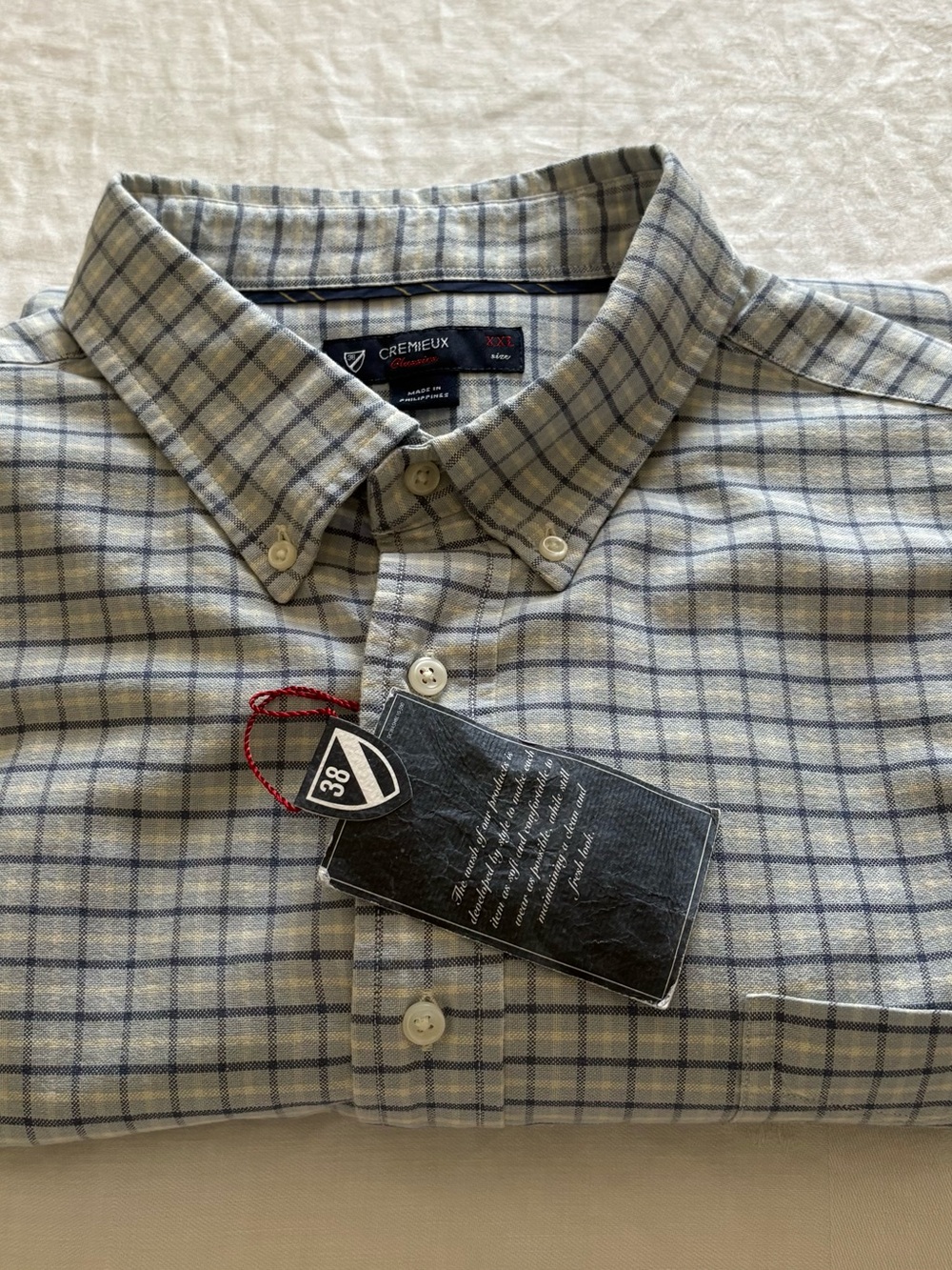 NWT Daniel Cremieux Men's Blue Plaid Button-Down Shirt